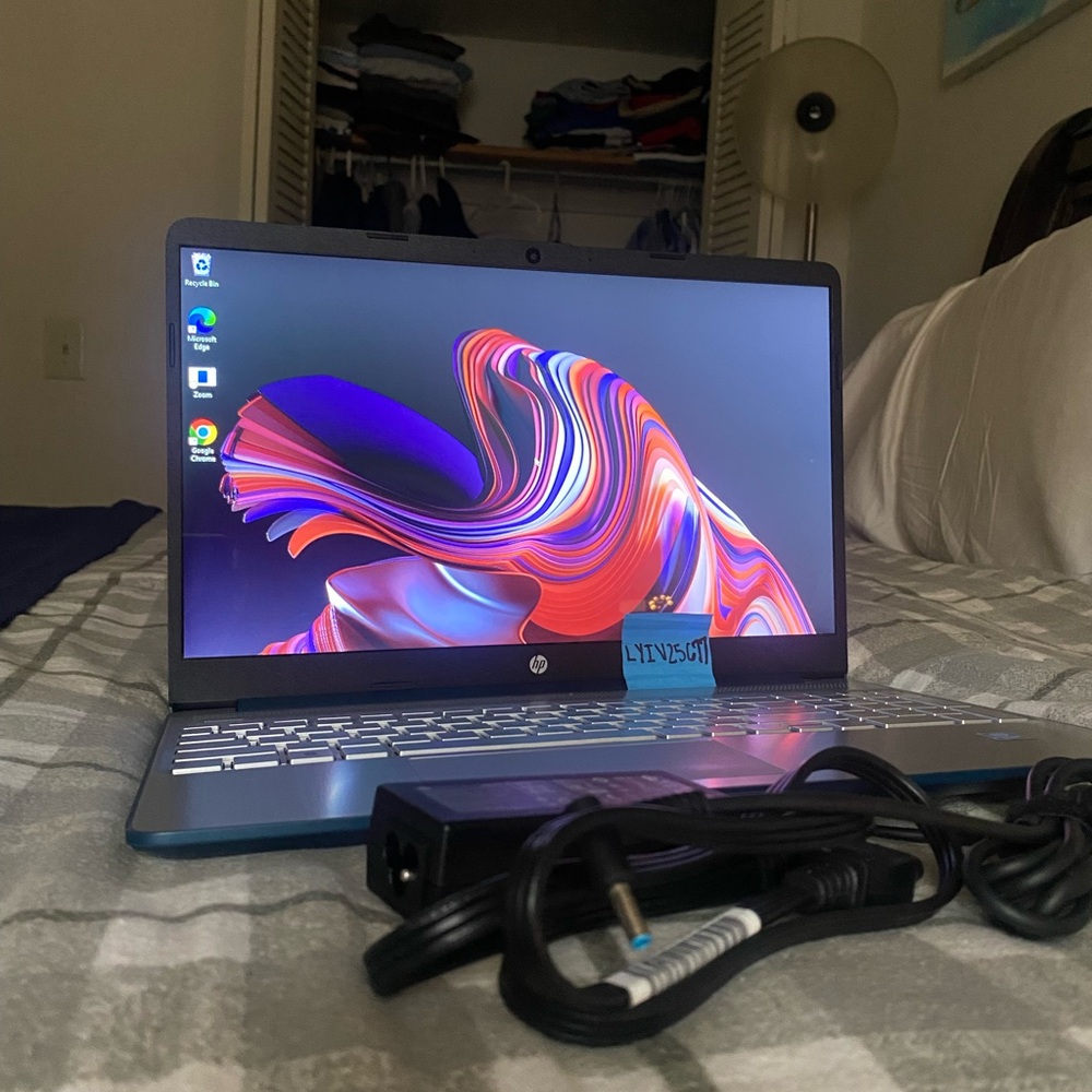 HP 15.6” Blue Laptop and Charger